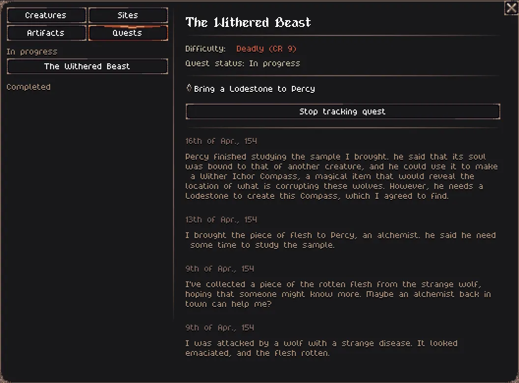 New quest, without spoilers
