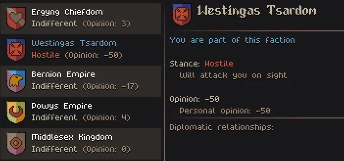Faction Opinions